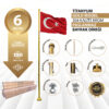 6 Metre İnox 304 Kalite Paslanmaz Krom Çelik Titanyum Gold Bayrak Direği